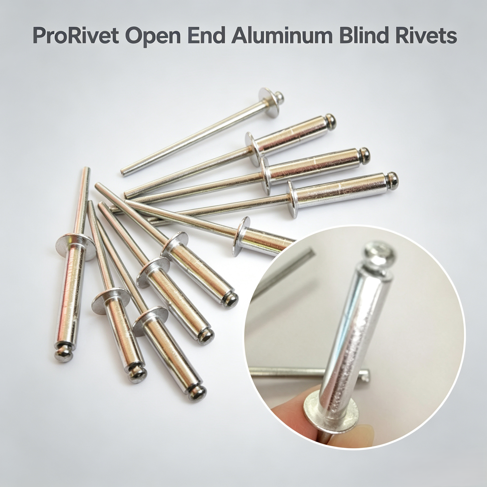 ADA ProRivet Industrial Aluminum/Aluminum Open End Pop Rivets - High Shear Strength Fasteners - 图片 1